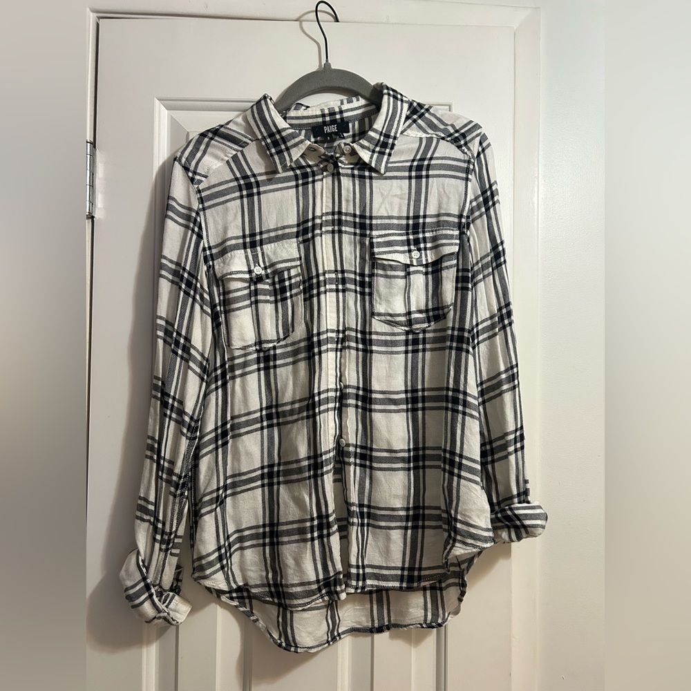 Paige Black‎ and White Plaid Shirt